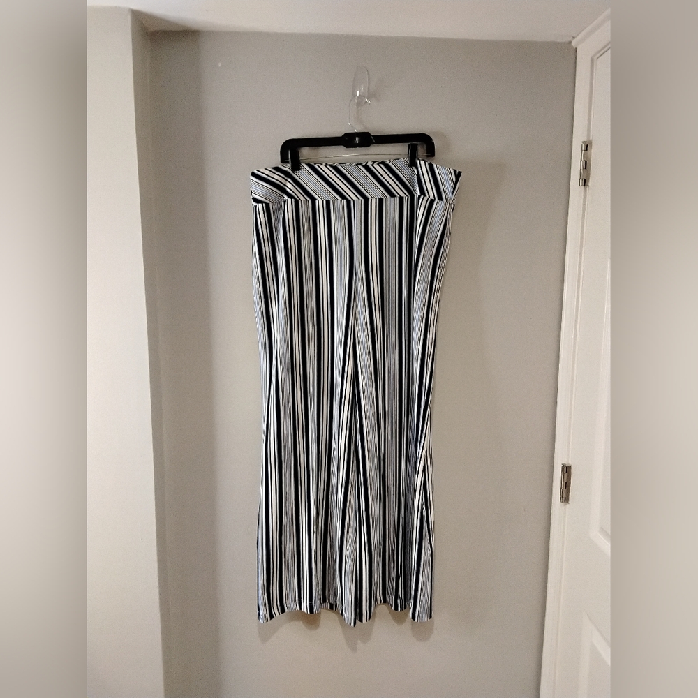 Cato Black and White Wide Leg Pants
